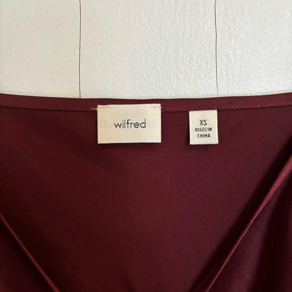 Aritzia Wilfred Only Slip Satin Midi Dress - Wine - Picture 5 of 8